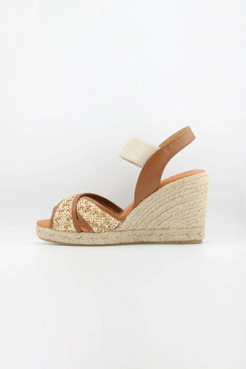 Jutelia Criss-Cross Woven Espadrille Wedge with Slingback Strap